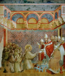 Confirmation of the Rule by Innocent III. (from Legend of Saint Francis), 1295-1300. Creator: Giotto di Bondone (1266-1377).