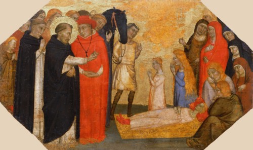 Miracle of Saint Dominic (Saint Dominic resurrects Napoleone Orsini), ca 1365. Creator: Anonymous.