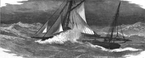 'Long-line fishing in the North Sea, Lying-to in a squall', 1886. Creator: Unknown.