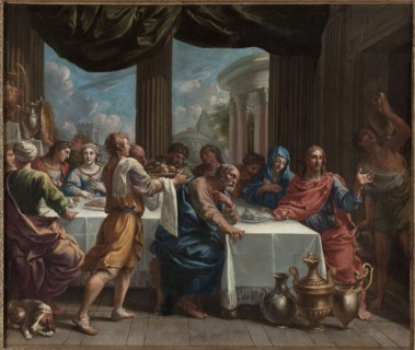 Les Noces de Cana. Esquisse pour le carton de la tapisserie tissée pour la tenture de la..., 1652. Creator: Charles Poerson.
