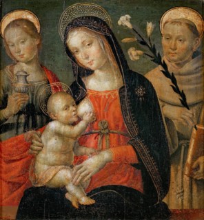 Madonna del Latte with Saints Mary Magdalene and Anthony of Padua, Late 15th cen. Creator: Lo Spagna, (Giovanni di Pietro) (1450-1528).