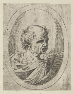 An apostle seen from behind and turning to the right, holding an open book, 1600-1640. Creator: Anon.