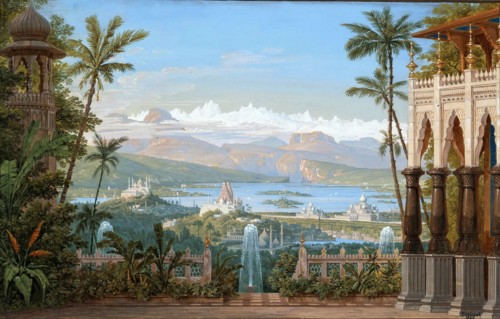 Stage design for the Opera "Nurmahal oder das Rosenfest von Kaschmir" by Gaspare Spontini, 1822. Creator: Schinkel, Karl Friedrich (1781-1841).
