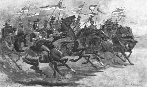 ''Halt !'-Charge of Lancers at the Royal Military Tournament', 1890. Creator: Unknown.