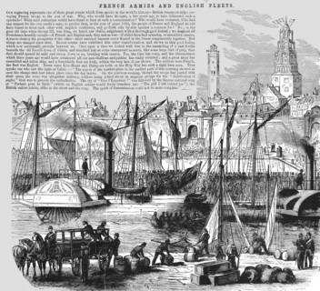 'Embarkation of French Troops on board English transport Ships', 1854. Creator: Unknown.