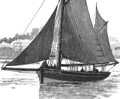 'Long-line fishing in the North Sea, off to sea down the Thames', 1886.  Creator: Unknown.