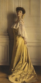 Alice Roosevelt Longworth, full-length portrait, standing, facing left, 1903. Creator: Frances Benjamin Johnston.