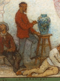 Art spreads its light far and wide: Crafts and industrial design: Sketch for the drawing..., 1880. Creator: Edmond Eugene Valton.