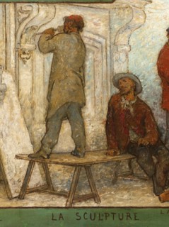 Art spreads its light far and wide: Crafts and industrial design: Sketch for the drawing..., 1880. Creator: Edmond Eugene Valton.