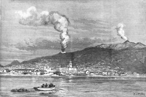 'The recent eruption of Mount Etna, Sicily - A view of the new crater', 1886.  Creator: William Lionel Wyllie.