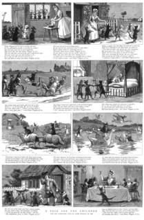 ''A Page for the Children; The Old Fashioned Tale of Dame Wiggin of Lee', 1890. Creator: Unknown.