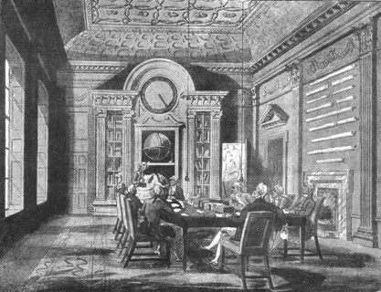 ''The Admiralty Board-Room in 1808; From a print published at the time', 1808. 1890. Creator: Unknown.