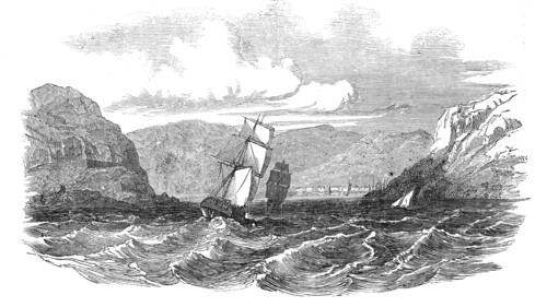Entrance to Christiansund - Russians running for refuge, 1854. Creator: Unknown.