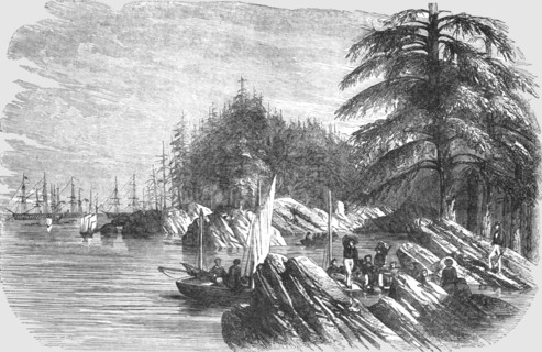 'Landing of the French Troops at the Island of Trescos-- one of the Aland Group', 1854. Creator: Unknown.