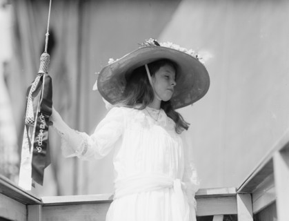 Claudia Lyon of Texas, Sponsor At Launching of U.S.S. Texas, May 18, 1912. Creator: Harris & Ewing.