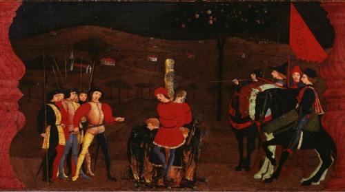 The Miracle of the Desecrated Host (Predella Panel for the church of Corpus Domini in..., 1465-1469. Creator: Uccello, Paolo (1397-1475).