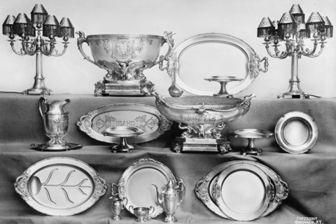 Silver Service of U.S.S. Idaho, 1912. Creator: Harris & Ewing.
