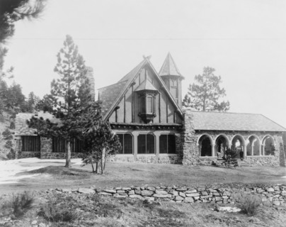Mountain lodge of Mrs. Paul T. Mayo, Bear Creek Can~on, Rocky Mountains, Colorado...c1903 - 1923. Creator: Frances Benjamin Johnston.