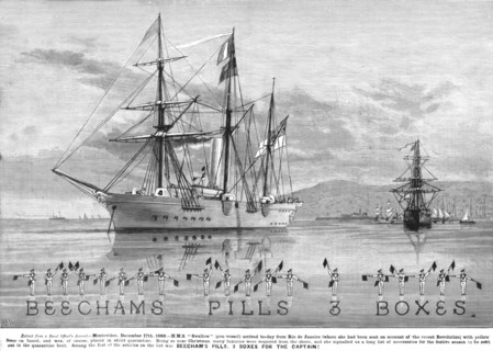 ''BEECHAMS PILLS 3 BOXES' for the Captain H.M.S.Swallow at Montevideo December 17th 1889', 1890. Creator: Unknown.