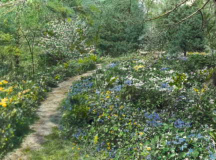 Possibly Herbert Livingston Satterlee Garden, Great Head, Bar Harbor, Maine, 1924. Creator: Frances Benjamin Johnston.