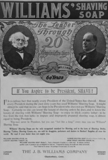 Williams' shaving soap: The leader through 20 administrations, 1901. Creator: Unknown.