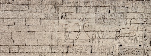 Egyptian campaign against the Sea Peoples. Relief from the temple of Ramesses III..., 1185-1152 BC. Creator: Ancient Egypt.