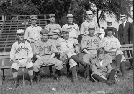 Baseball, Congressional, Front Row: Lafferty of Oregon; Sidney Anderson of Minnesota..., 1911. Creator: Harris & Ewing.
