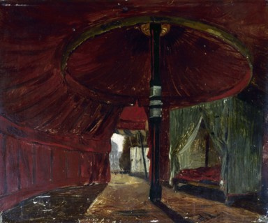 Vue intérieure de la tente du fils de l'empereur du Maroc(Sidi-Mohammed ben Abd-el..., c1840-1850. Creator: Jacques Guiaud.
