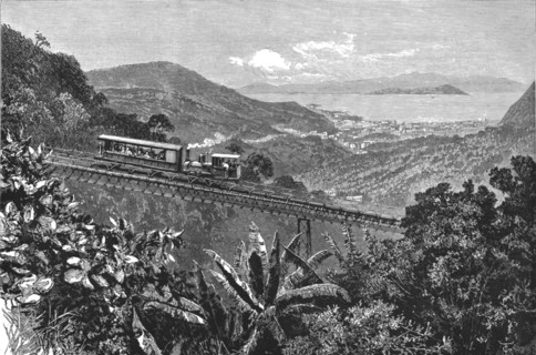 ''Views in Rio De Janeiro, South America; Railway to the summit of Corcovado, city and harbour in th Creator: Unknown.
