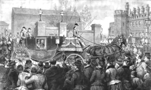 ''Their Royal highnesses The Prince and Princess of Wales Leaving Marlborough House for Her Majesty' Creator: Unknown.