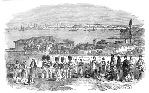 H.B.M. Foot Guards encamped at Scutari - from a daguerreotype by Mr. Robertson, of Constan..., 1854. Creator: Unknown.