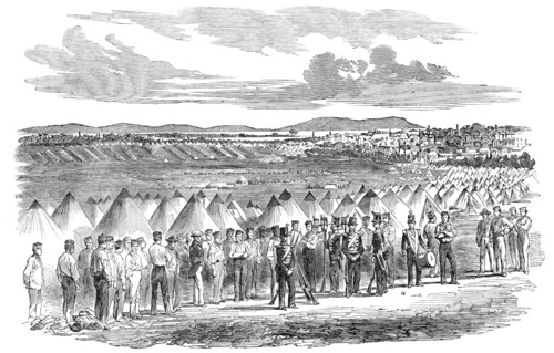 British Infantry of the Line encamped at Scutari - from a daguerreotype by Mr. Robertson, of Constan Creator: Unknown.