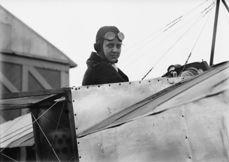 Miss Bernetta Miller, Moissant [sic] Aviatrix - In Bleriot Plane, 1911. Creator: Harris & Ewing.