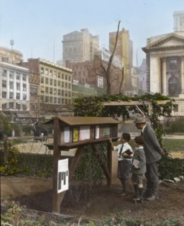 Demonstration garden, Bryant Park, 42nd Street and Fifth Avenue, New York, New York., 1918. Creator: Frances Benjamin Johnston.