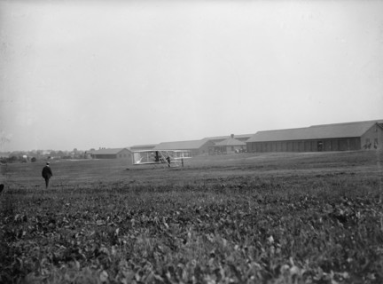 Wright Flights, Fort Myer, Va, July 1909 - First Army Flights; View of Wright Plane, 1909 July. Creator: Harris & Ewing.