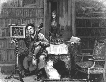 'Madame Leroux'; By Francis Eleanor Trollope; There sat Mr. Tudway Didear attired in a dark flannel  Creator: Percy Macquoid.