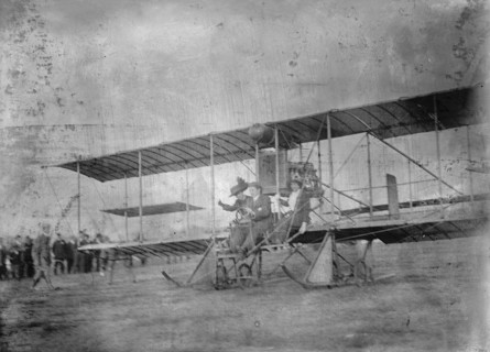 Flights And Tests of Rex Smith Plane Flown By Anthony Jannus; in plane with Miss Laura Merriam, 1912 Creator: Harris & Ewing.
