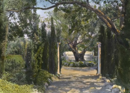 Arcady, George Owen Knapp house, Sycamore Canyon Road, Montecito, California, 1917. Creator: Frances Benjamin Johnston.
