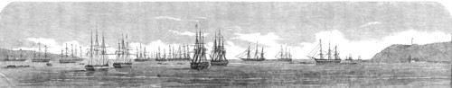 The Transport Fleet Embarking the Troops, at Varna, 1854. Creator: Unknown.
