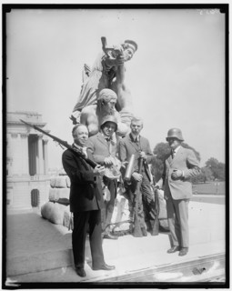 Senator Thompson & German war relics, c1914-1920. Creator: Harris & Ewing.