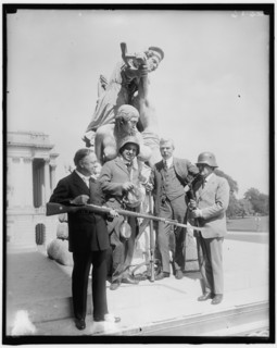 Senator Thompson & German war relics, c1914-1920. Creator: Harris & Ewing.
