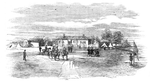 Head-Quarters of Lord Raglan, near Balaclava - from a sketch by Lieutenant Montagu O'Reilly, 1854. Creator: Unknown.