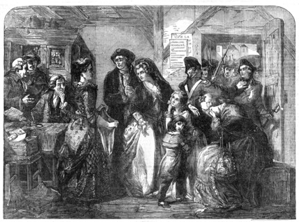 The Arrest of Louis XVI. and his family, at Varennes, in June, 1791..., 1854. Creator: Unknown.
