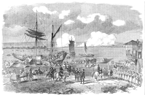 Oltenitza, from Turtukai - from an original drawing, 1854. Creator: Unknown.