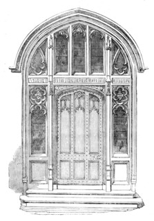 The New Houses of Parliament - Doorway of the Serjeant-at-Arms' Residence, 1854. Creator: Unknown.