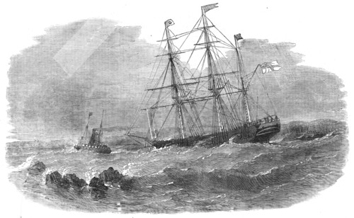 The Cataragui, coming down the Galop Rapids above Montreal, Canada, 1854.  Creator: Unknown.