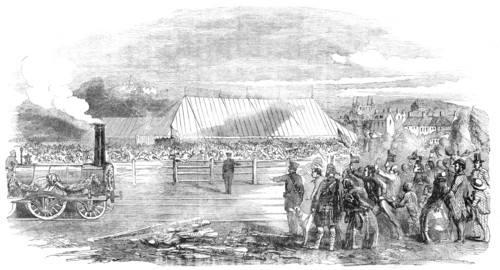 Opening of the Great North of Scotland Railway - The Huntly Station, 1854. Creator: Unknown.