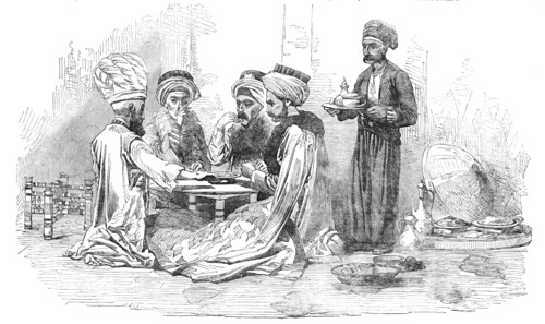 The Turkish Exhibition and Museum, Hyde-Park-Corner - a Turkish Dinner Party, 1854. Creator: Unknown.