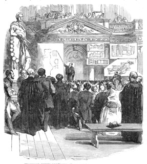 Professor Willis Lecturing in the Senate-House, Cambridge, 1854. Creator: Unknown.