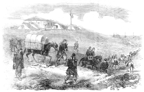 French Ambulances, before Sebastopol, 1854. Creator: Unknown.